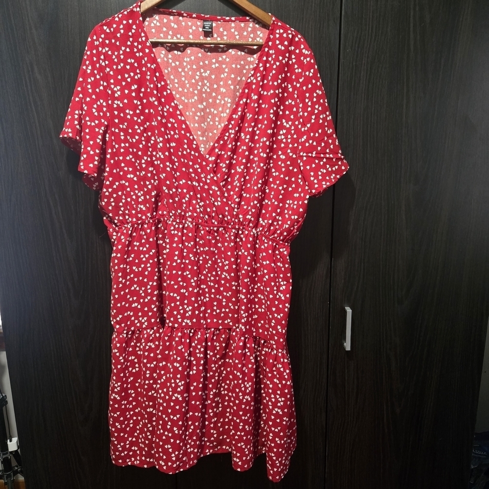 SHEIN Red Heart Midi Dress Plus Valentine's Day Feminine Sz 3XL - Picture 2 of 9